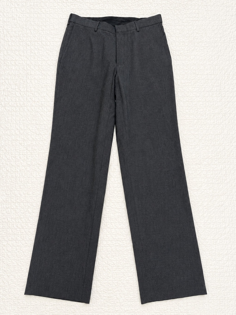 Saddlebred Dress Pants 32x32 Classic Straight-Leg Dress Pants in Charcoal Gray